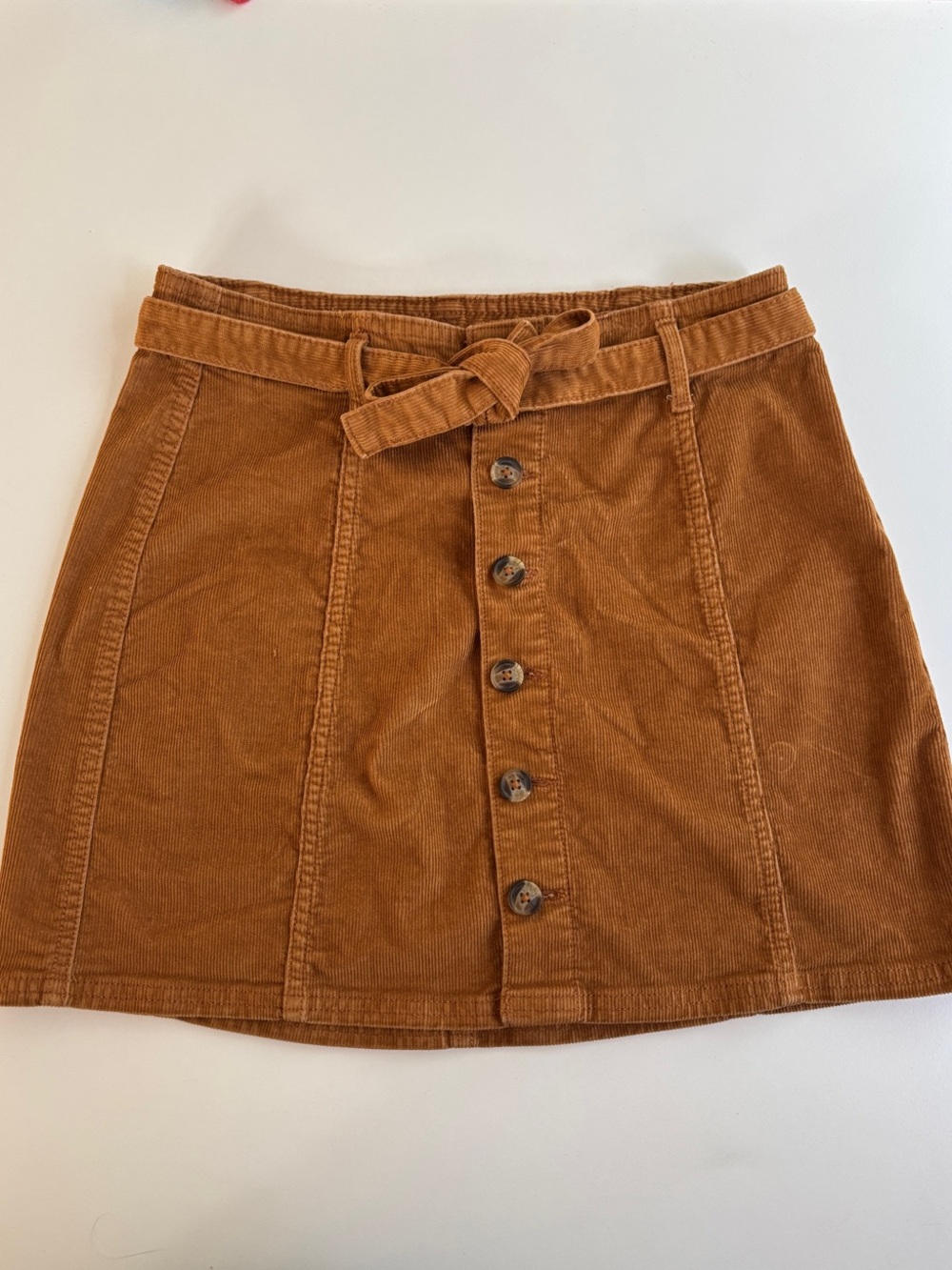 American Eagle Outfitters Rust Brown Corduroy Button-Front Mini Skirt